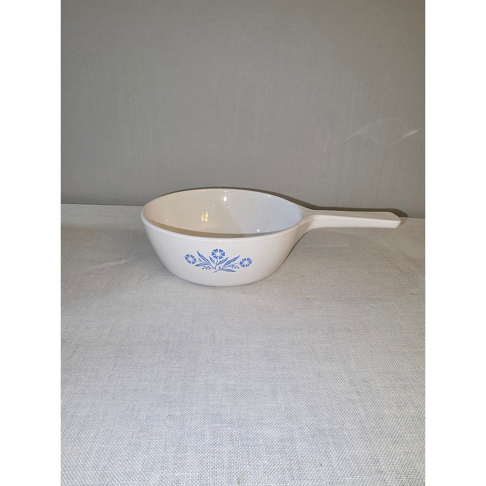 Corning Ware Blue Cornflower Skillet P-81-B White 1 Pint Vintage Excellent